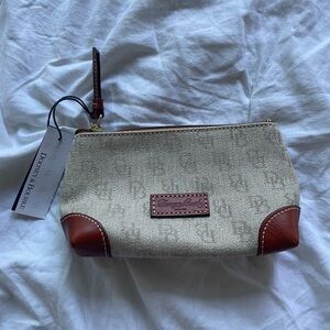 Dooney and Bourke Canvas Pouch with Leather Trim